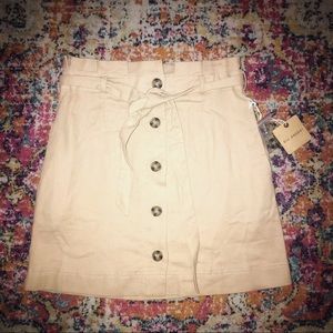 Blu Pepper | Paper Bag Button Front Belted Skirt S